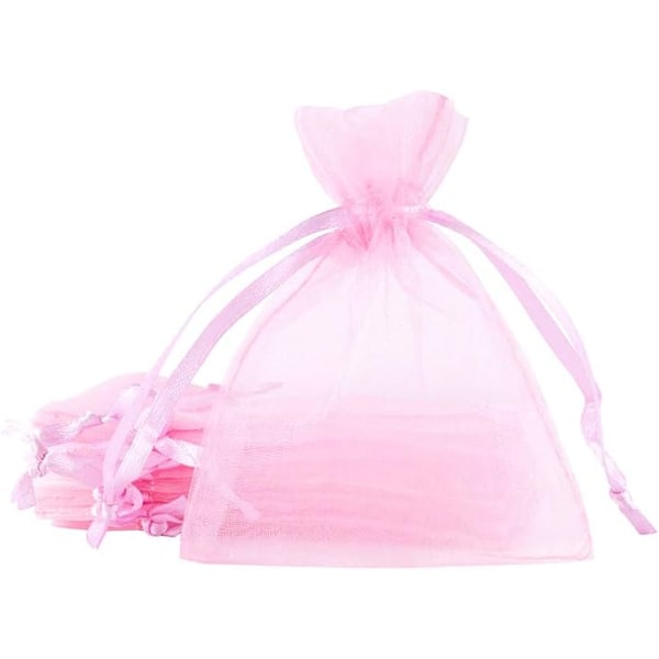 100 stk. Organza Poser med Snøre 10 x 15 cm Klar Smykker Bryllup-XM2-