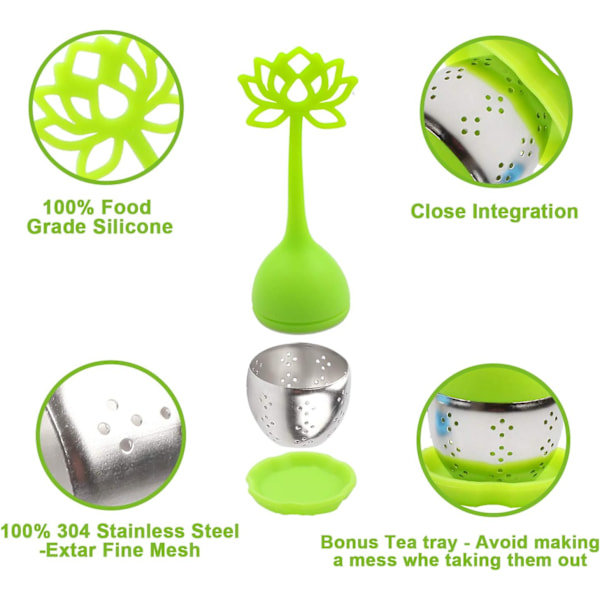Te-infusionsfilter 2-pak Rustfrit stål te-kugle - Løs te