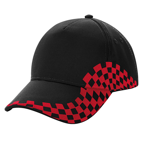 Beechfield Unisex Grand Prix Baseball Cap Én Størrelse Sort/Klassisk Rød Black/Classic Red-KK1- Black/Classic Red One Size