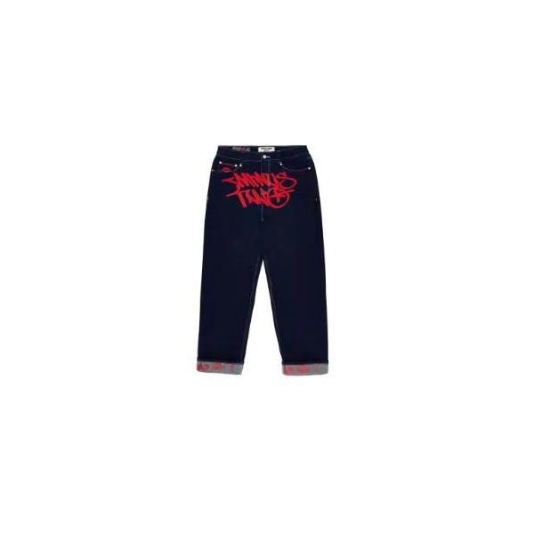 Minus Two Cargo Bukser Cargobukser Joggebukser Lomme Høy Midje S Jeans svart-rød-KK1- Jeans svart-röd L
