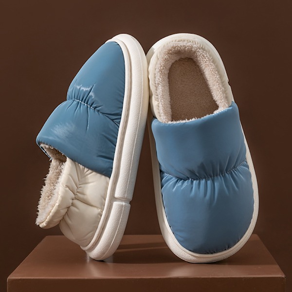 Vinterfleece Inomhus Varma Bomullstofflor Blå-KK1- blue 40-41