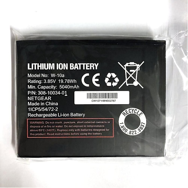 Batteri 5040mAh 3.8V 19.76Wh Oppladbart Li-ion Telefonbatteri for Netgear Nighthawk M1 mr1100W-10a Mobiltelefonbatteri