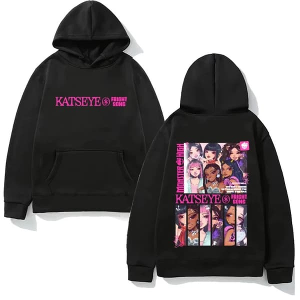 KATSEYE Plaid Portrait Hættetrøje, Oversized Langærmet Grafisk Pullover til Kvinder og Mænd XL 2
