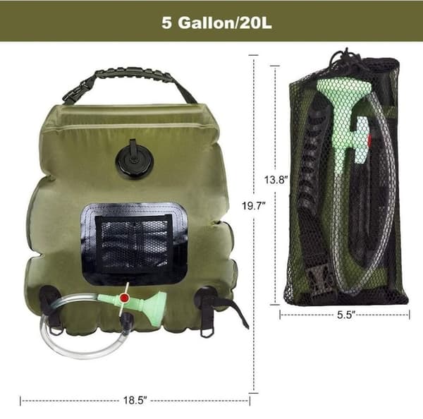 Campingdusj solardusj 20L dusjpose solvarmet campingdusjpose med