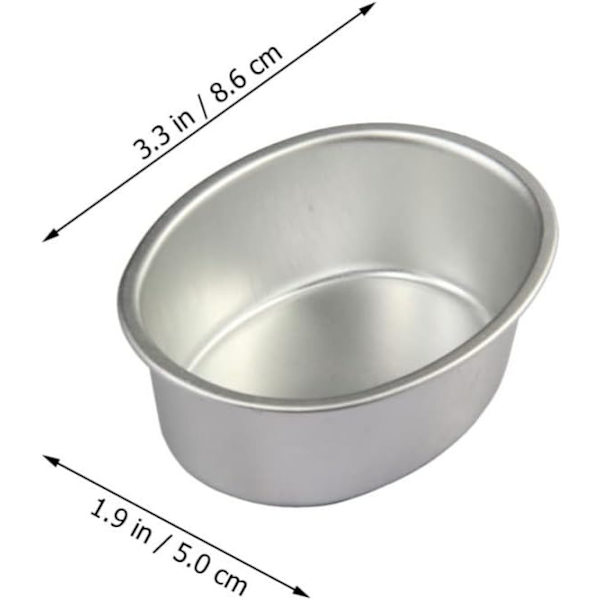 10 st Mini Oval Äggformade Aluminiumlegering Metall Ostkakaformar Brödformar Tårtfat Pudding Geléburkar DIY Bageri