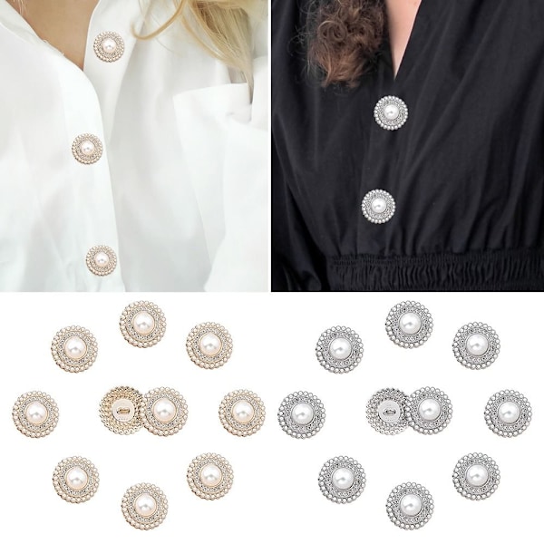 10 kpl Metallirhinestone-helminappeja Paitapainikkeet HOPEA hopea silver 18MM10pcs-10pcs