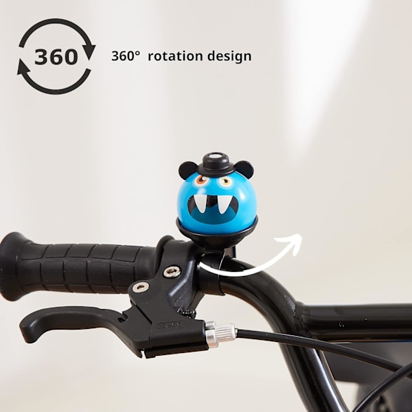 Barncykelklocka - 360° Roterbar Cykelklocka med Tecknat Motiv för Flickor