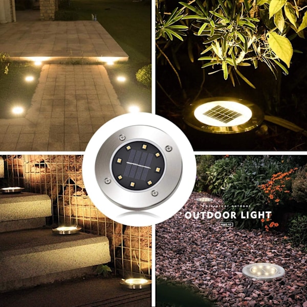 Solarlampor Utomhus, 8 LED Solcellslampor för Marken