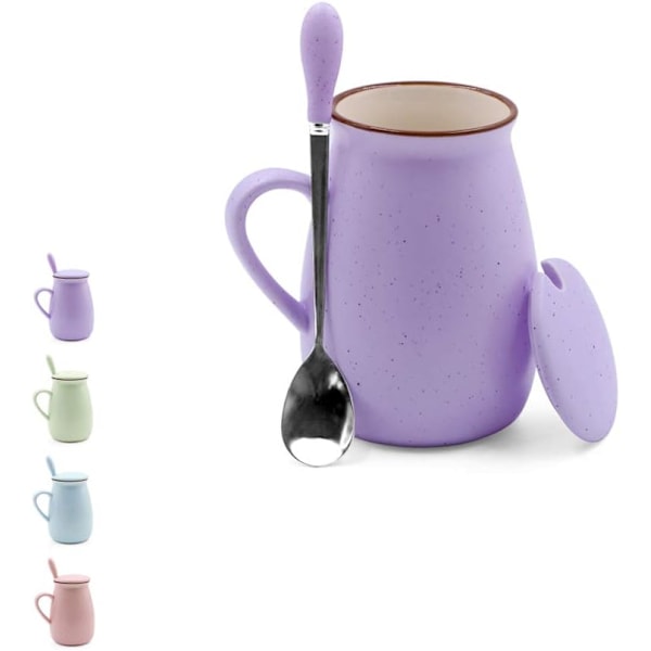 Violetit kahvimukit 355 ml keraamiset söpöt luovat teekuppisarjat hauskat