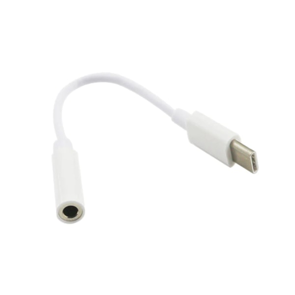 DAC USB-C til 3,5 mm AUX Adapter til Hovedtelefoner Højttalere Hvid white 3.5mm