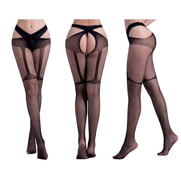 2-PAKKE Sexy nettstrømper for kvinner strømpebukser høye strømper nettstrømper-KK1- 6075 black
