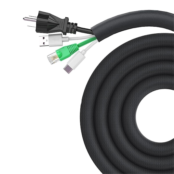 Kabelbeskyttelse for Hunder og Katter 3 Meter, Kabelstrømpe for Enkel Kabelhåndtering, Beskytter Kabler Fra Dyr som Tyggger 2,5 cm-XF5-