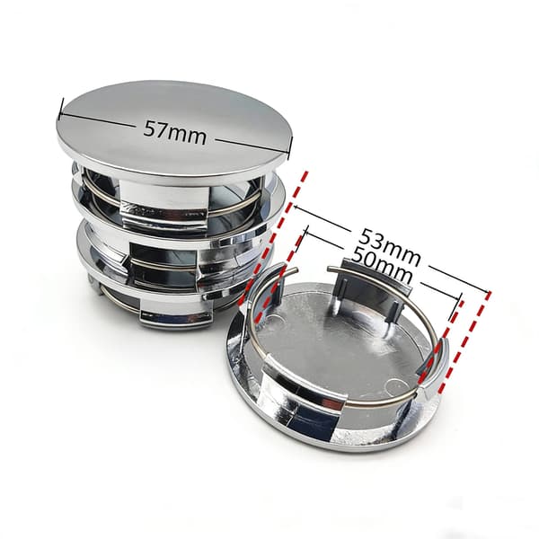 4 kpl keskiökuppeja – auton pyörännavan tunnus, hopea 57 mm{MK} Silver 57mm Silver