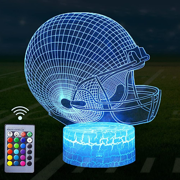 3D Jalkapallokypärä Yövalo, USB-virtalähteellä toimiva LED-illuusiolamppu-XM2-