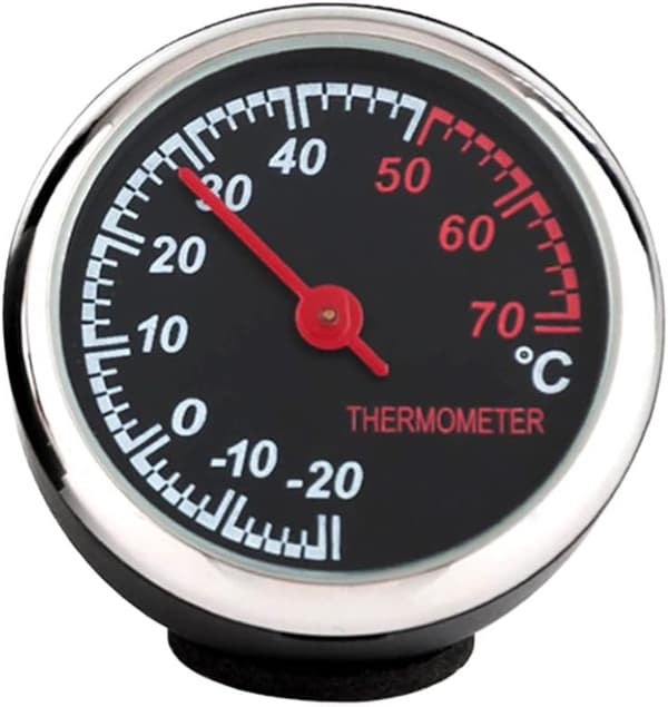 Biltermometer Stål Lille med Viser til Bilinteriør (Sort)