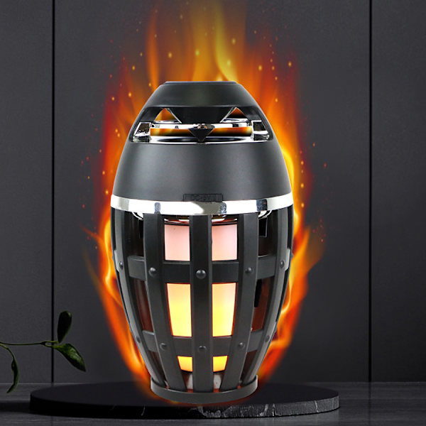 Utomhusfackla Bluetooth-högtalare med flammeffektlampa, vattentät