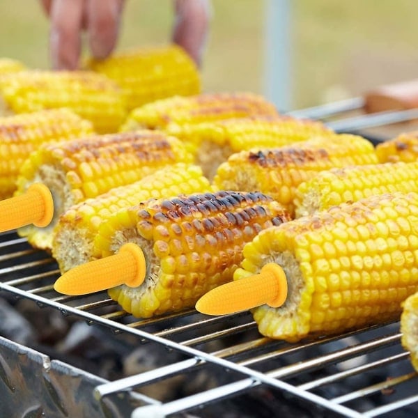 Maiskolbeholder, 30 stk maiskolbeholder i rustfritt stål, sett for hjemmefestgrill
