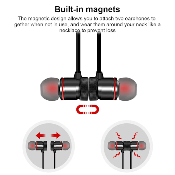 Bluetooth-kuulokkeet Magneetit Urheilu 4.1 Langaton Handsfree Kuulokkeet Kaulapanta Kuulokkeet Stereo Kuulokkeet iPhone Android