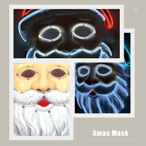 LED Tomtemask Självlysande Julmask Festmask Självlysande Dekoration-XM2-