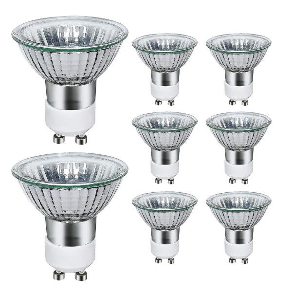 Pakke med 8 GU10 halogenlamper 35W, 220V GU10 halogen spotlight lamper 2800K varm hvit