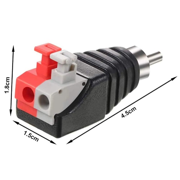 6 stk høyttalerkabel til lydhane JR-R59-1A kontakt adapter jack-kontakt