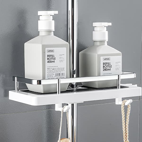 Chic Shower Shelf, Durable Shower Caddy with Rust-Proof Guarantee, Chrome-Plated ABS Material for Waterproof Corrosion Resistance, Space-Saving-FM-
