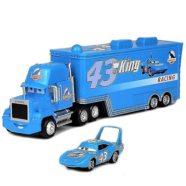 Elokuva-autot 2 3 Hahmoa Lightning McQueen & The King & Chick Hicks & Mack Truck Uncle Metalliset Valumuovimallit Leikkiautot Ajoneuvot XH
