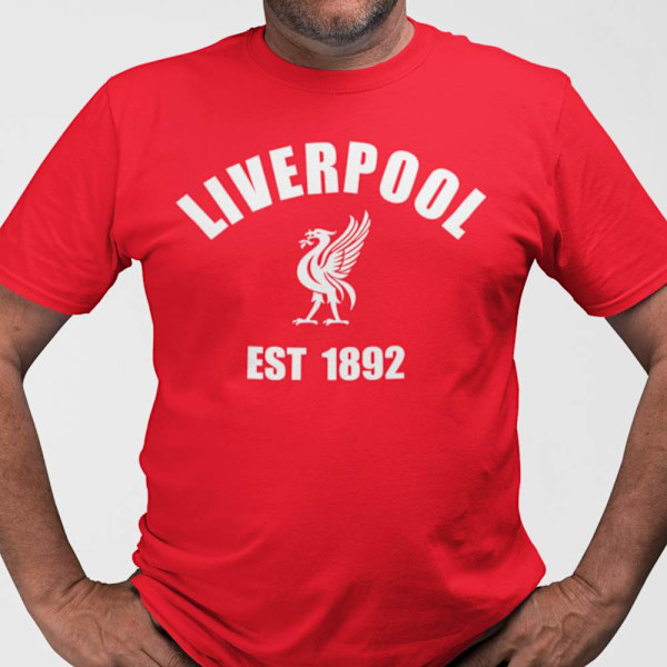 Liverpool 1892 stil röd t-shirt S X - Small s
