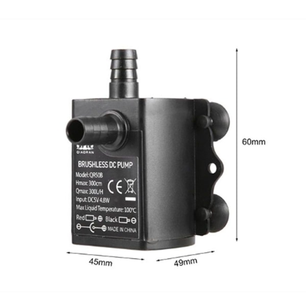 DC12V 5W Ultratyst Mini Borstlös Vattenpump Vattentät Dränkbar Fontän