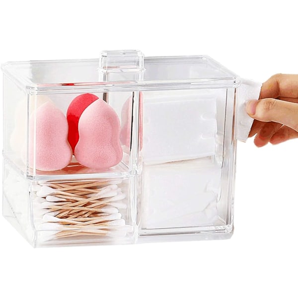 Vatpind dispenser, kosmetik opbevaringsboks, opbevaringsboks med låg-XM2-