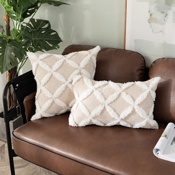 Dekorativt fløyelsputetrekk, 18 X 18 Luksuriøs Tufted-XM2-