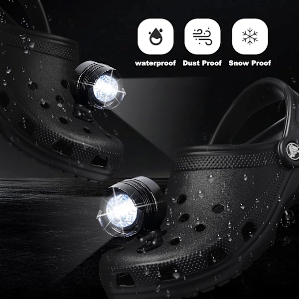 Stk 3 Moduser LED Lommelykt Campingtilbehør 145 Timer Langvarig Belysning Vanntett Skodekorasjon Croc Hodelykt (Svart)-KK1- Black