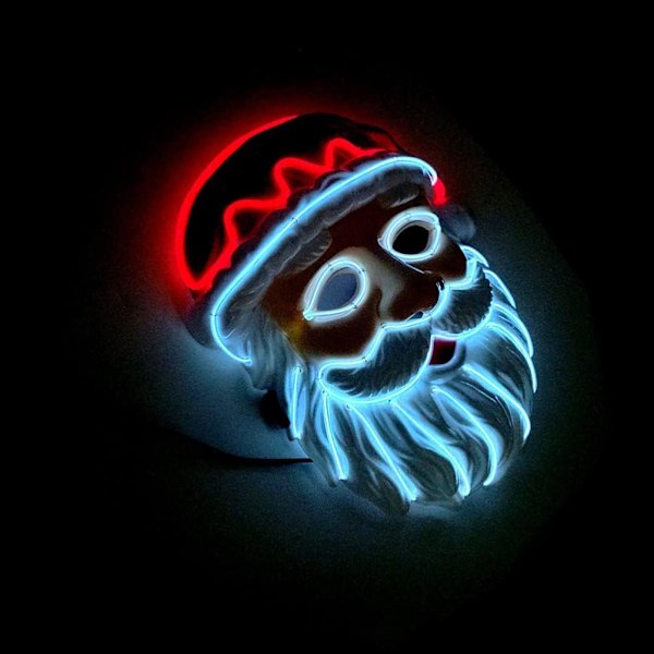 LED Tomtemask Självlysande Julmask Festmask Självlysande Dekoration-XM2-