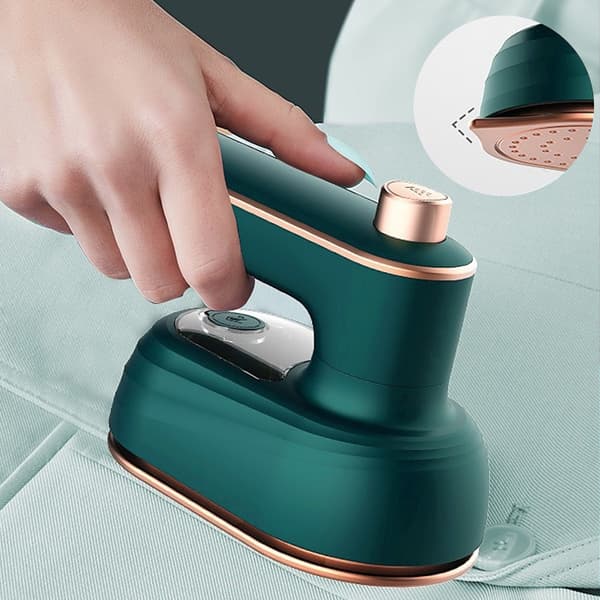 Portable 2-in-1 Mini Travel Iron for Light Fabrics with Adjustable Handle-FM-