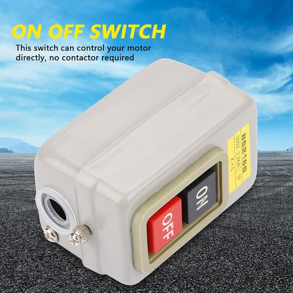 Self-locking 3P On/Off Power Push Button Switch 110/220/380V 15A BS216B-FM-