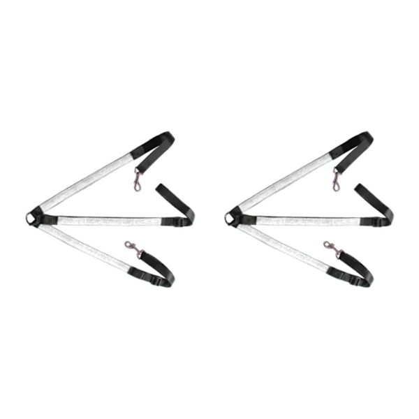 1/2/3/5 Justerbar LED-hestebrystkrage Meget Synlig Hvit White 2PCS
