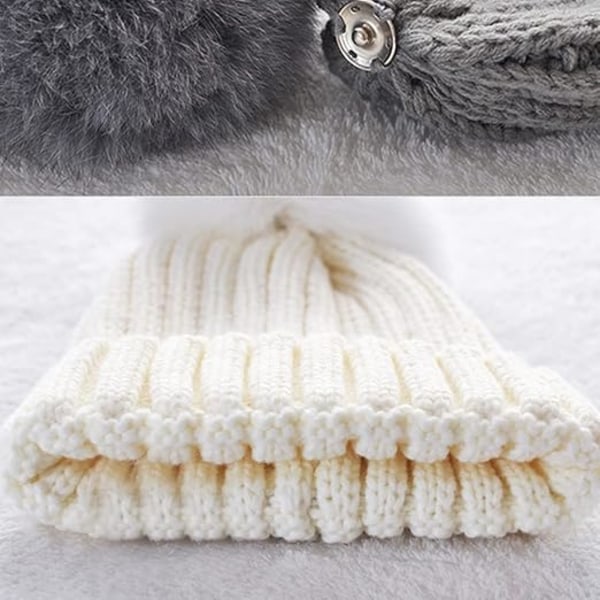 Dame Pige Vinter Beanie Hue, Varm Strikket Hue Fleeceforet Skull-XM2-