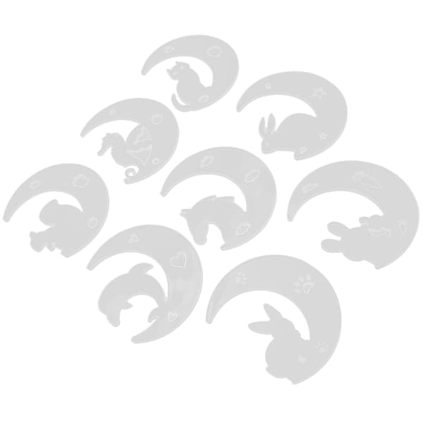8 Pcs Silicone Moon Shape DIY Craft Moon Making Rabbit Cat Pendant Silicone Mold-FM-
