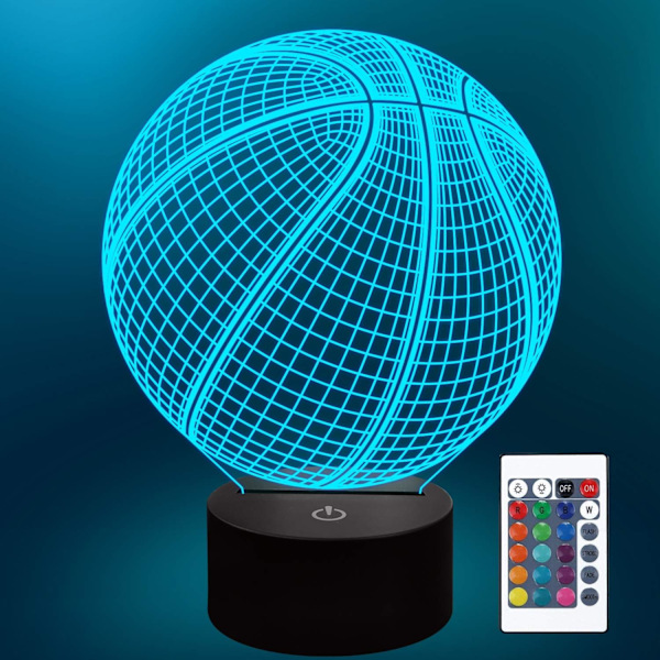 3D Basketball Nattlampe Optisk Illusjon Lampe med 16 Farger-XM2-
