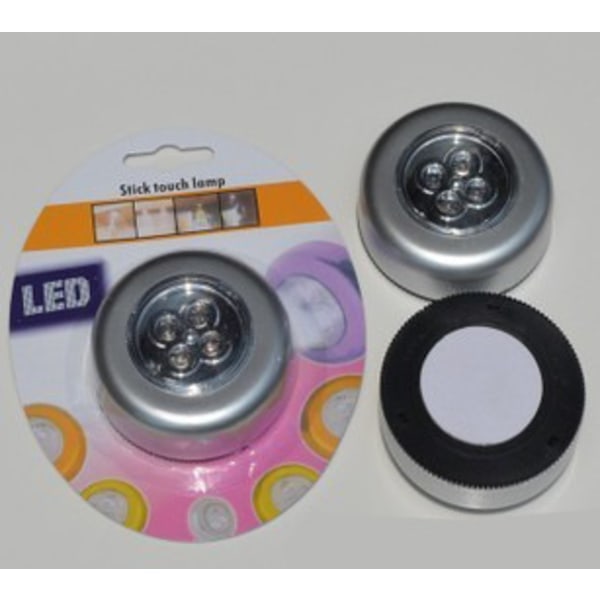 Set med 3 batteridrivna självhäftande spotlights med varmvitt ljus
