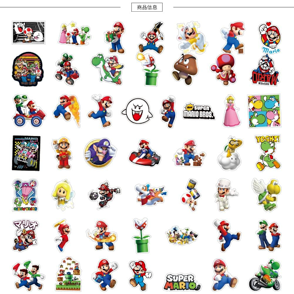 100 stk Super Mario klistermærker til vandflasker
