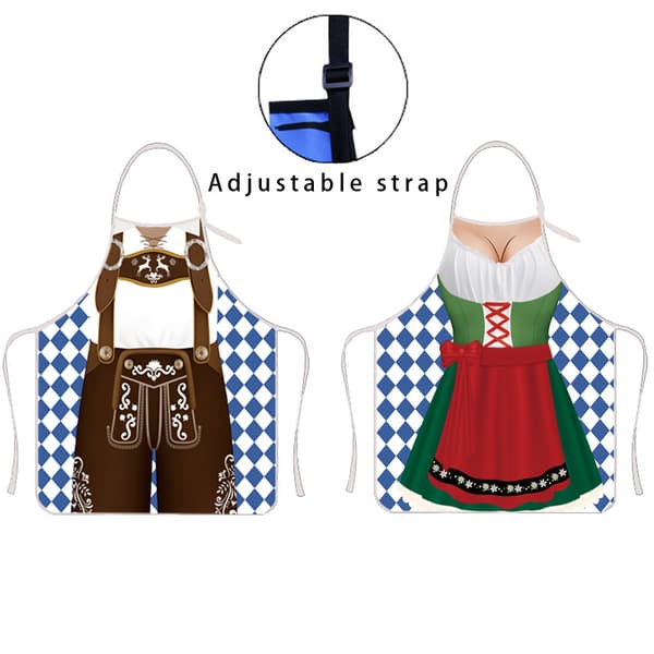 Oktoberfest Justerbart 3D-tryckt förkläde för fest och evenemang E 60*80cm