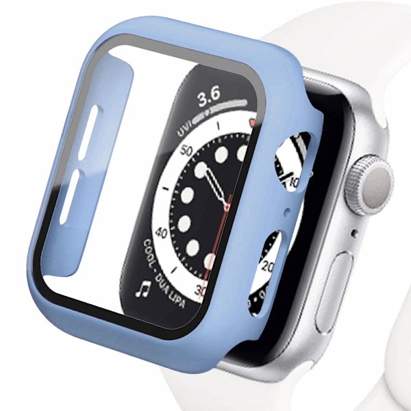 Hardt Deksel for Apple Watch Klokkeveske 9 8 7 6 5 4 38 40mm Tilbehør Skjermbeskytter iWatch Series 44mm 45mm 41mm 42mm Isblå 7 2844