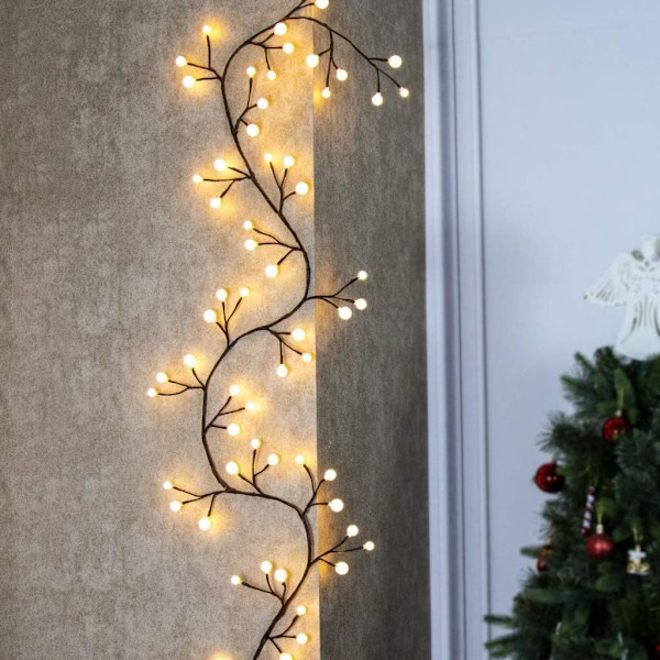 Brun Kvistslinga 2,7 m 84 LED Frostat Bolljus Inomhus Utomhus