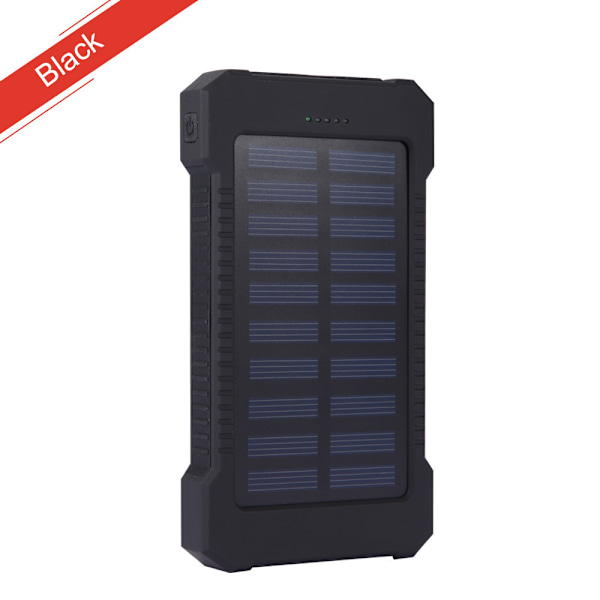 Aurinkokennoilla toimiva kannettava laturi 20000mAh Musta