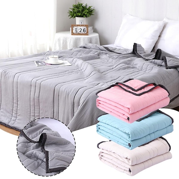 Sommer-Køletæppe - Istæppe til Varme Søvnige og Nattesved, Køletæppe med Dobbeltsidet Køleeffekt til Alle Sæsoner - Perfekt Grå Grå-X73- Gray 180x200cm