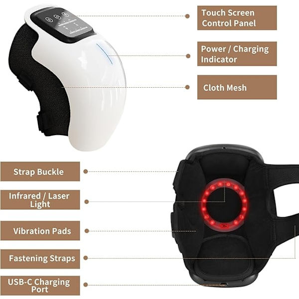 Trådlös Knämassager med Infraröd Värme - Lindra Smärta