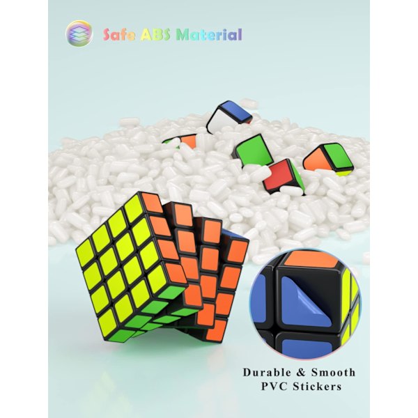4x4 Speed Cube, 4x4x4 Snabb Kub Superholdbar Dekal med Levende Farger (4x4x4) 4x4x4 4x4x4 3x3x3