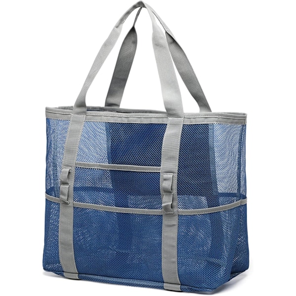 Strandtaske, F-color Mesh Strandtaske Oversized Strandtaske 9 Lommer