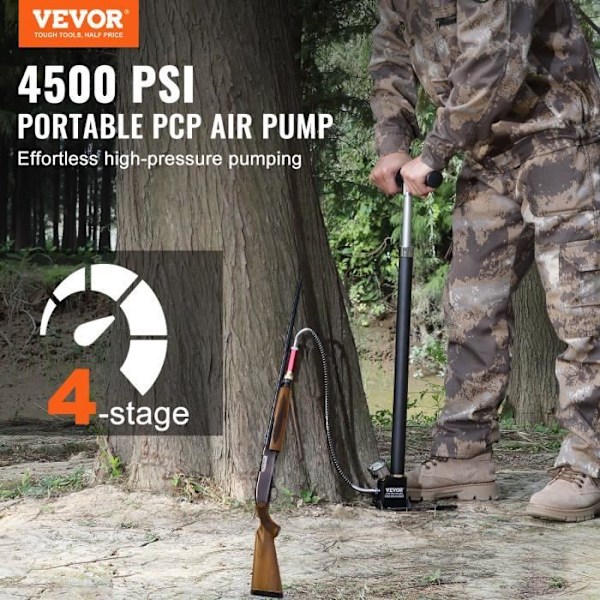 Handpump-VEVOR-PCP 4-stegs PCP luftgevärspump 4500 PSI högtryck 30 MPa - för tryckluftspistoler-XM4-